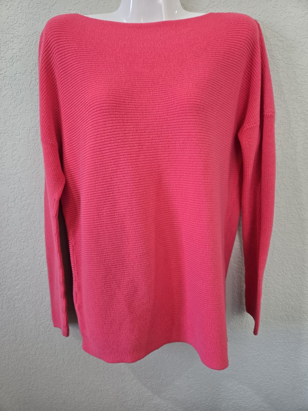 Tommy Bahama Bright Pink Boatneck Ribbed Knit Sweater